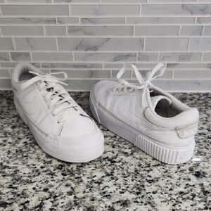 Triple White Nike Court Legacy Lift Air Force 1 Sneakers sz 9.5 solid DM7590-101